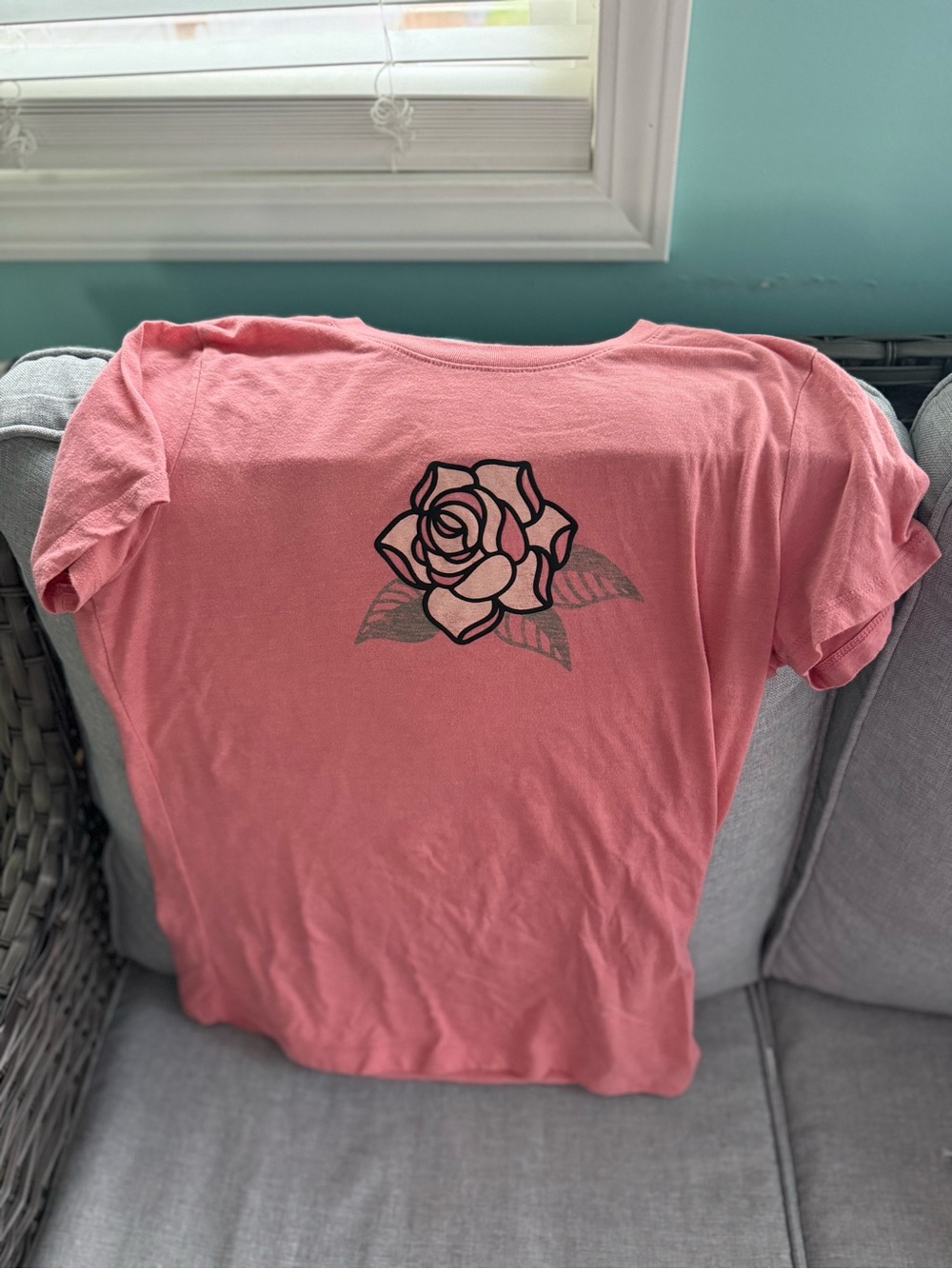 Free State Coral Pink Rose Graphic Short Sleeve Tee